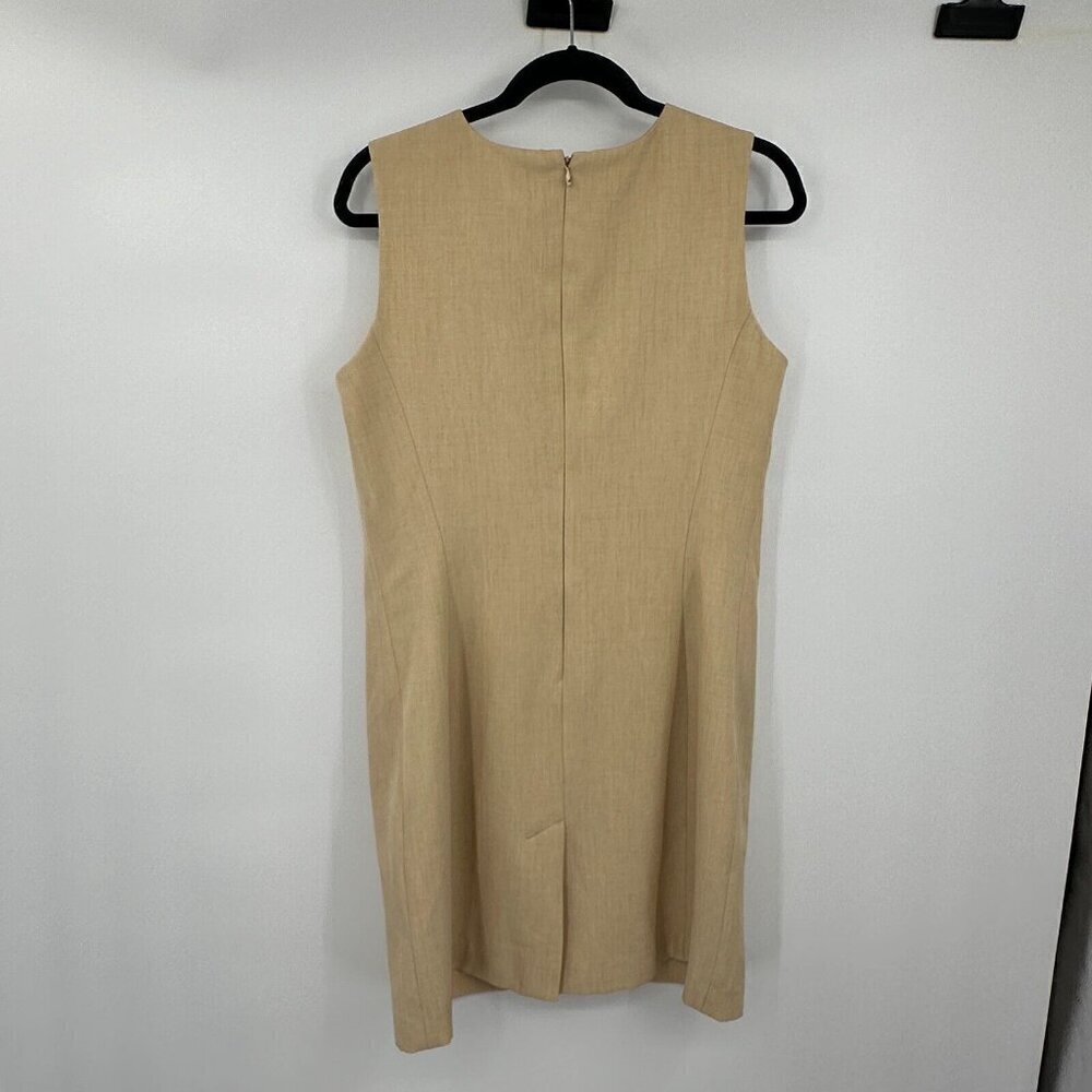 Oleg Cassini Womens Dress 12 Beige Sheath Sleeveless Business Casual Suit Dress - Picture 3 of 12